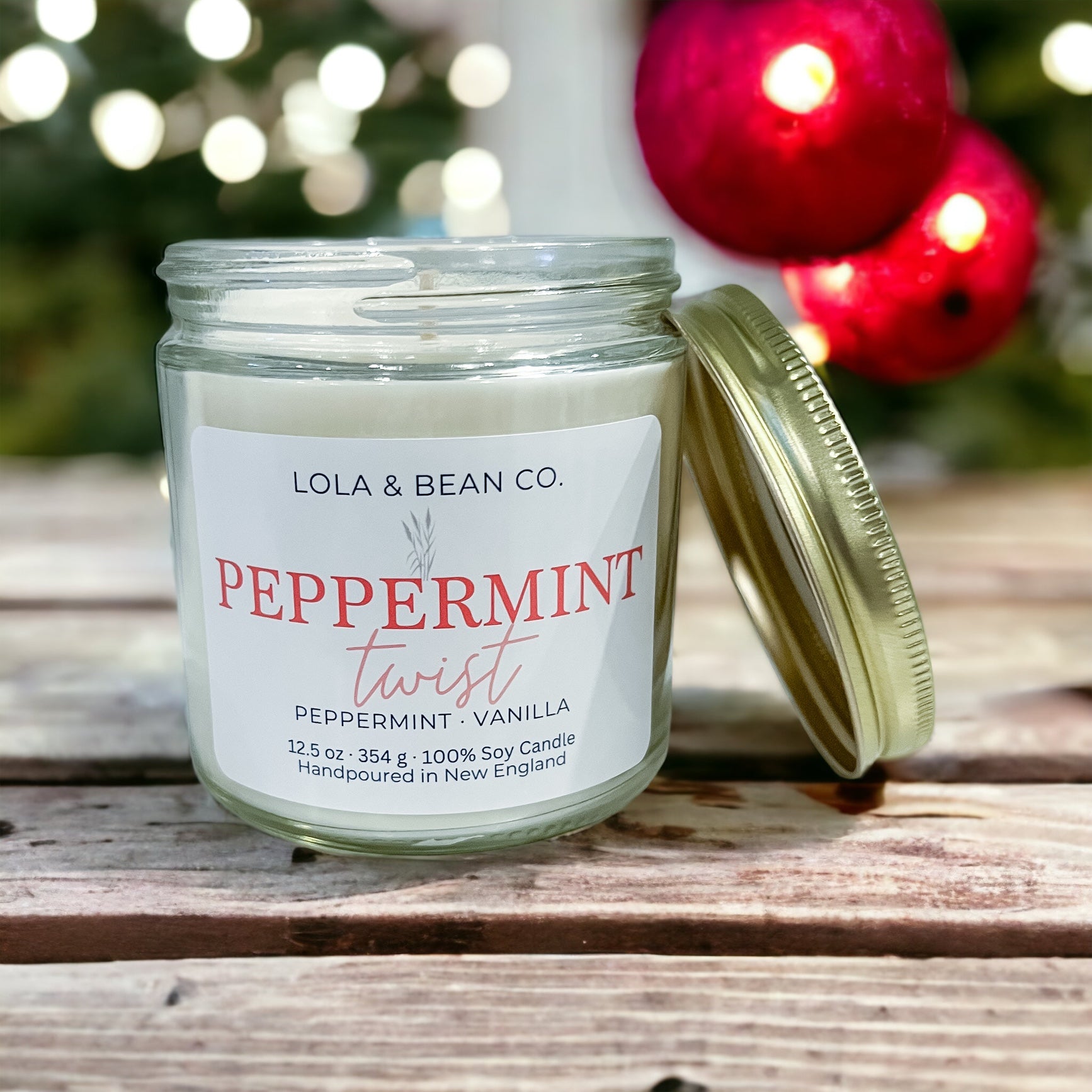 Peppermint Twist Soy Candle Lola Bean Co