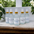 Room Spray- Frosted glass bottle with gold collar