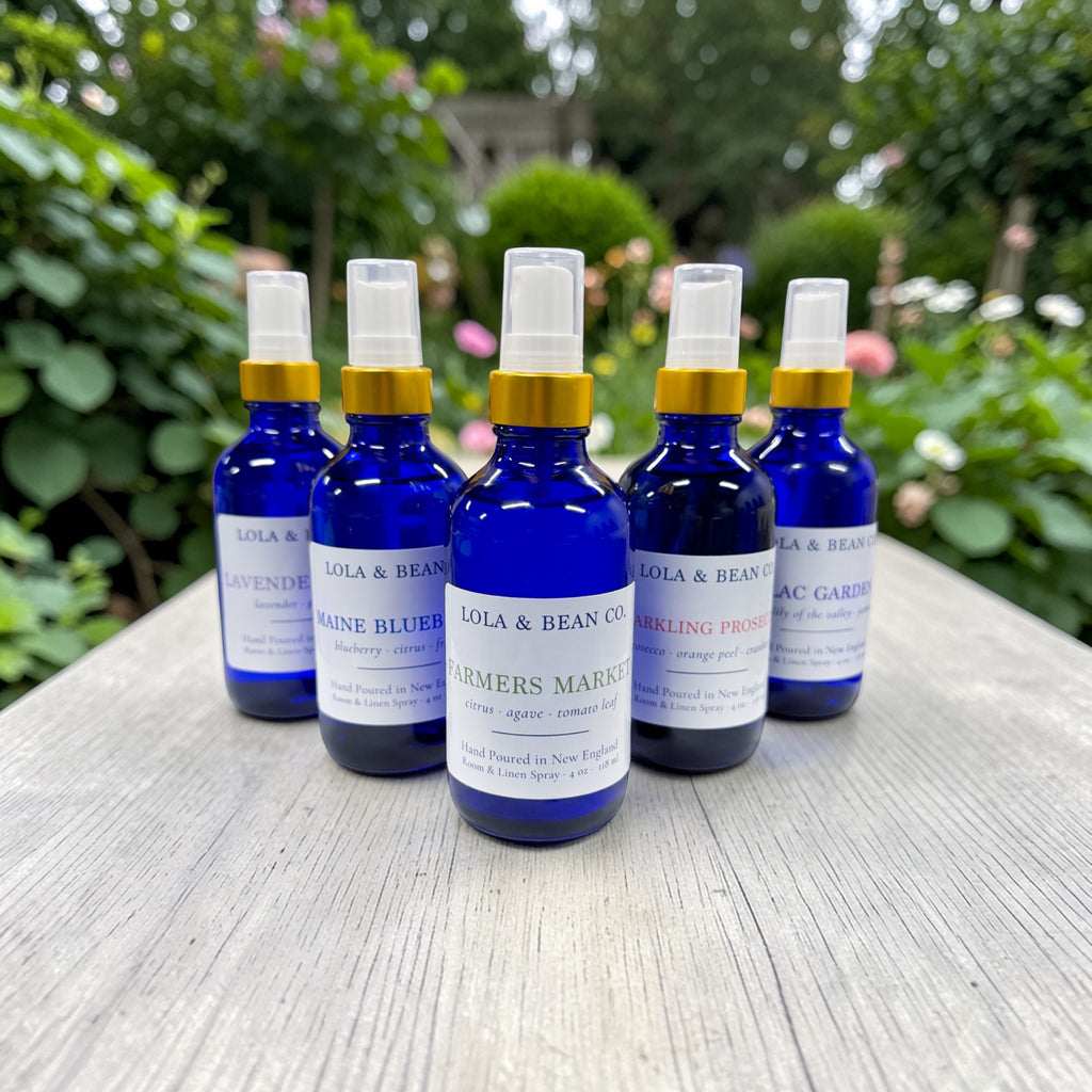 Room Spray- Cobalt Blue Bottle with Gold Collar - Spring Collection
